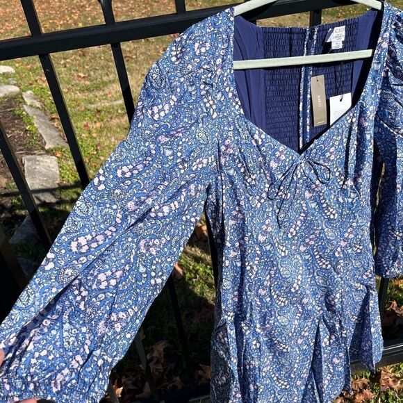 J Crew Liberty Sweetheart Long Sleeve Mini Dress in Bourton Bloom Fabric NWT - Picture 11 of 13